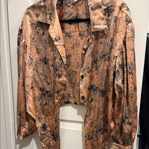 River Island Orange and Black Patterned Shirt